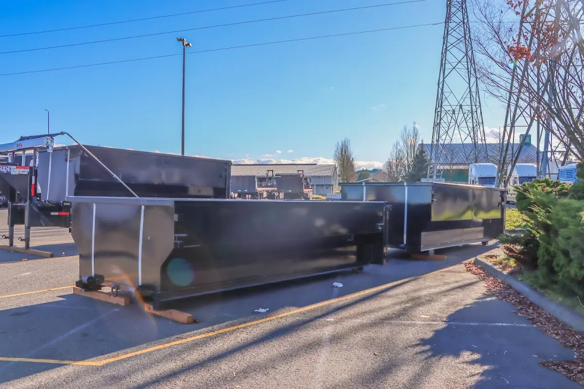 Roll-off dumpster ready for waste disposal at job site for Yard Waste Dumpster Rental in Tell City
